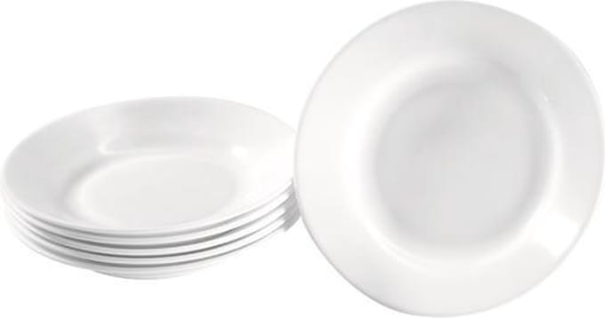 Bord diep hardglas set 6 stuks