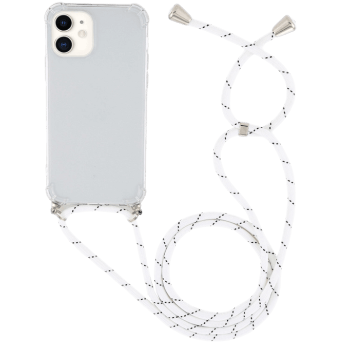 Comfycase iPhone 12 Mini Shockproof Telefoonhoesje met Koord Transparant