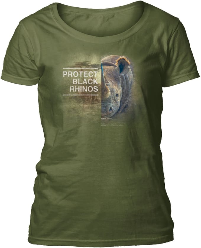 Ladies T-shirt Protect Rhino Green M