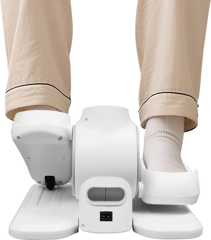 Draagbare Pedaaltrainer - Mini Hometrainer - Benen Trainen - 12 Snelheden - 44 x 37.5 cm - Wit