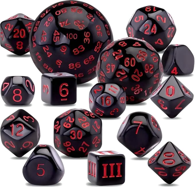 Nereb - 15-delige Dobbelstenen Set Rood