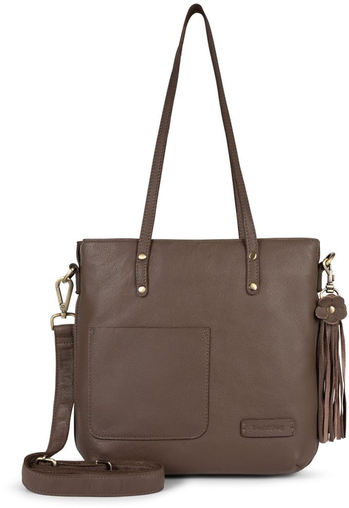 Bag2Bag Leren Schoudertas/ Handtas/ Shopper Rome Fudge