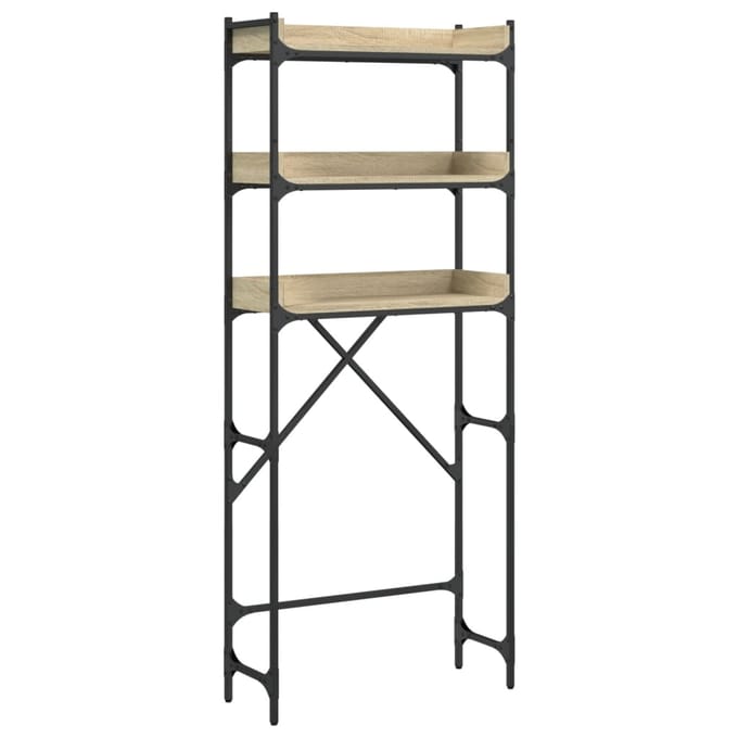 vidaXL - Wasmachinekast - 67x25x163 - cm - bewerkt - hout - sonoma - eikenkleurig