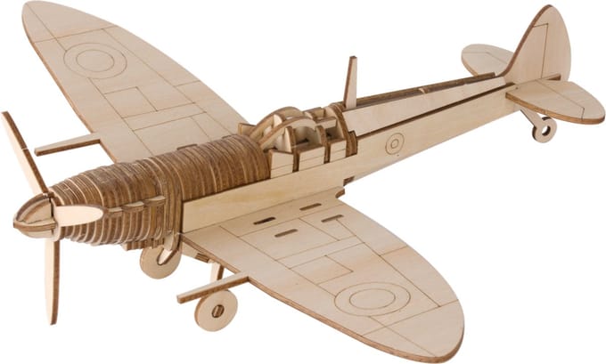 Bouwpakket Vliegtuig Jachtvliegtuig Spitfire- hout
