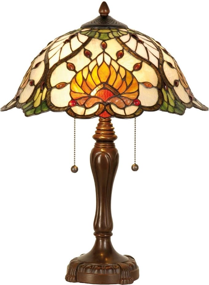 Lumilamp Tiffany Tafellamp Ø 40x50 cm Groen Glas