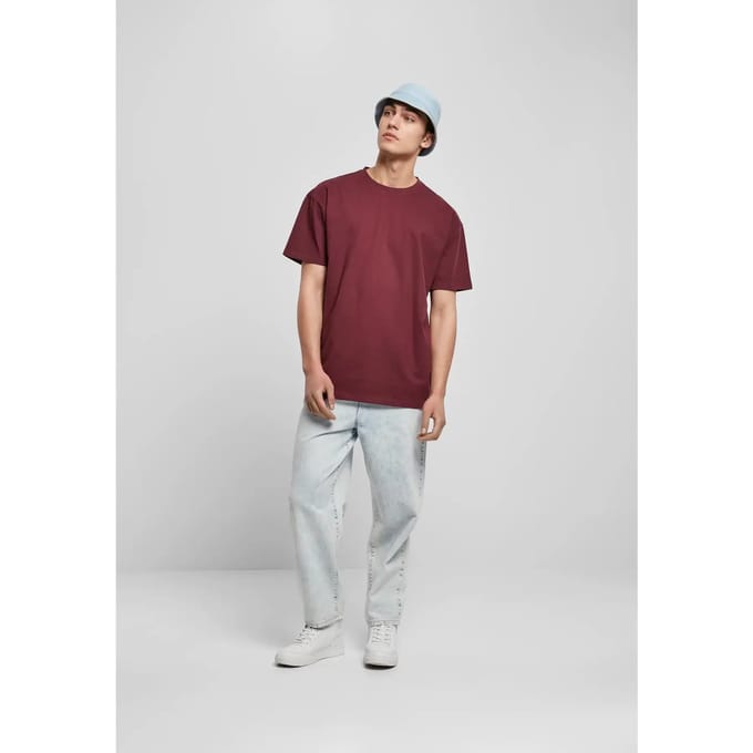 Urban Classics - Heavy Oversized Heren Tshirt - S - Bordeaux rood