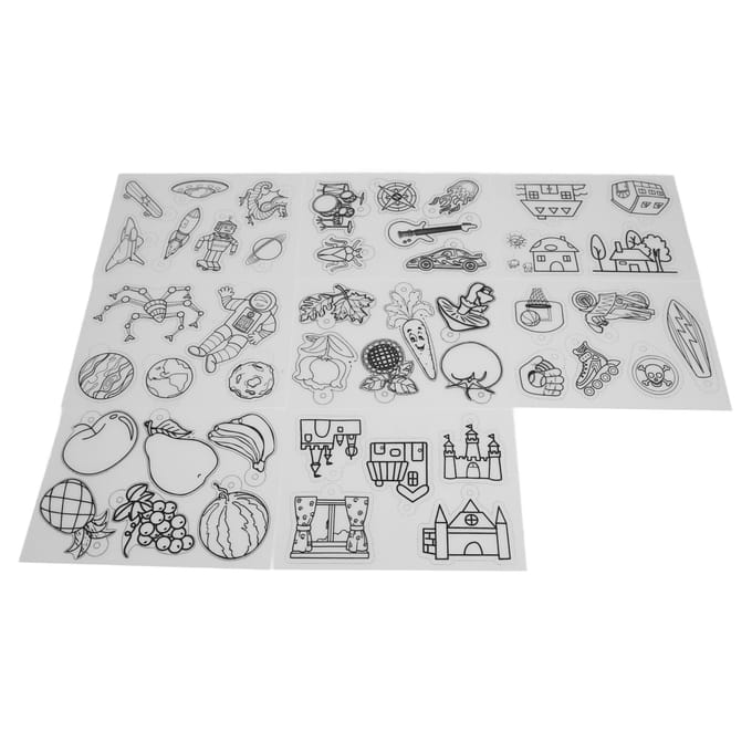 8 Pièces Papier Shrinky Dink BOPS Large Application Semi-transparent Motifs Variés Feuilles Shrinky Dink pour Porte-clés Étiquette white