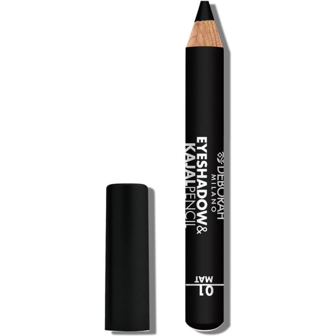 Deborah, Deborah, Blending, Mat, Oogschaduw & Kajal Eyeliner 2-in-1, 01, Zwart, 2 g