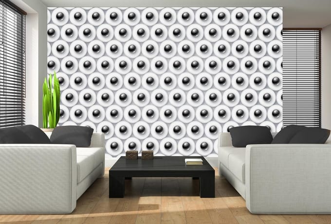 Abstract Pattern Modern Black White Photo Wallcovering