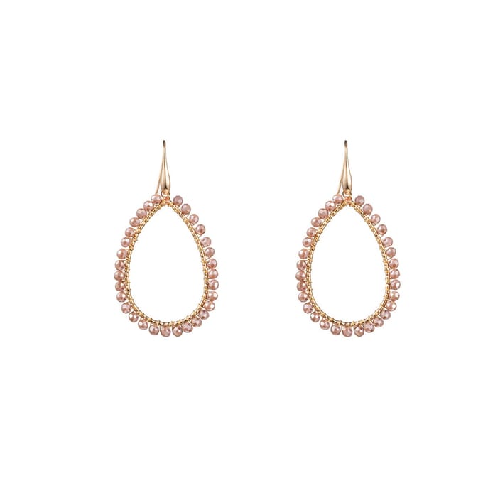Go Dutch Label Oorhangers open druppel smal Nude