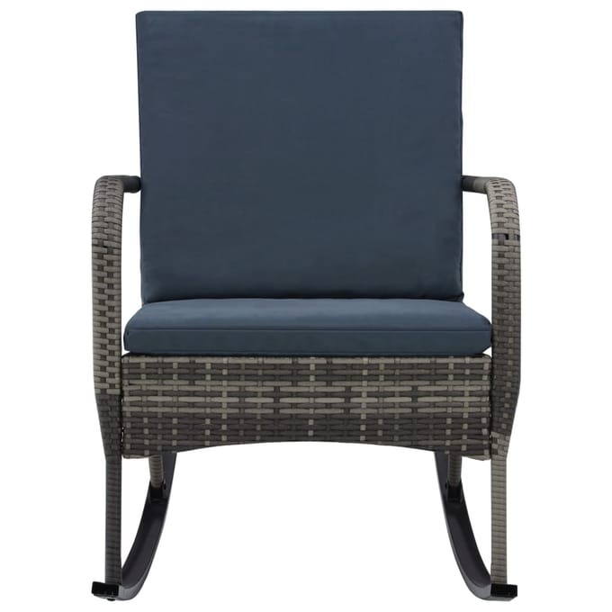 vidaXL - Tuinschommelstoel - poly - rattan - antraciet