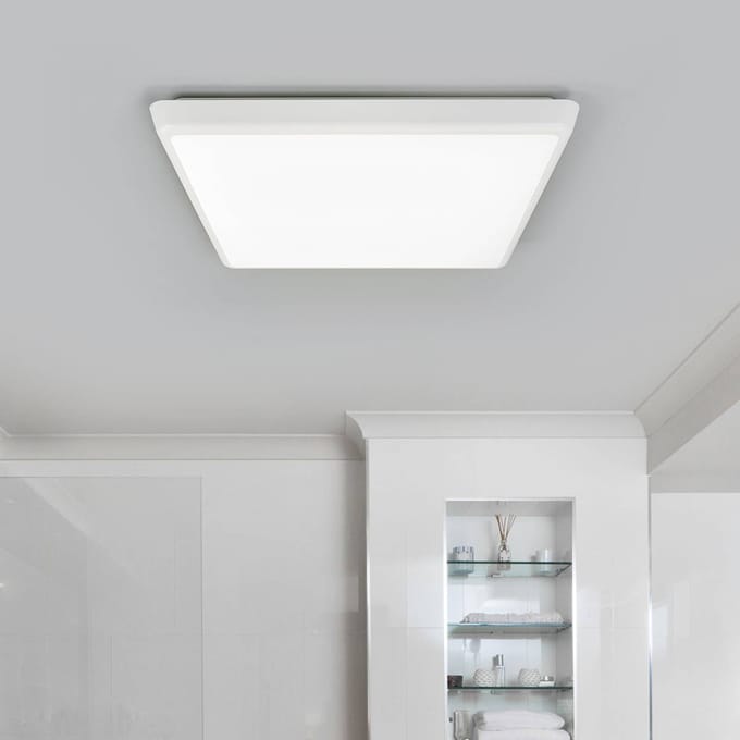 Arcchio LED plafondlamp Augustin, 40 x 40 cm, wit, IP54