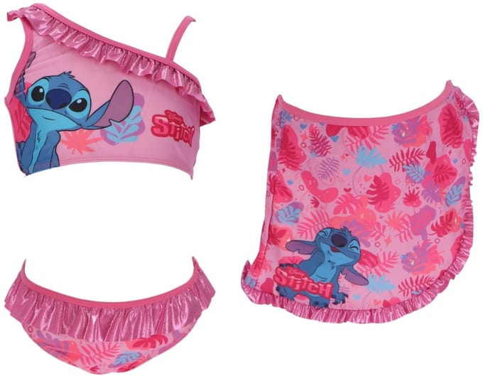 Lilo & Stitch Bikini met Sarong - Maat 116/122 - Roze - Bikini Meisjes