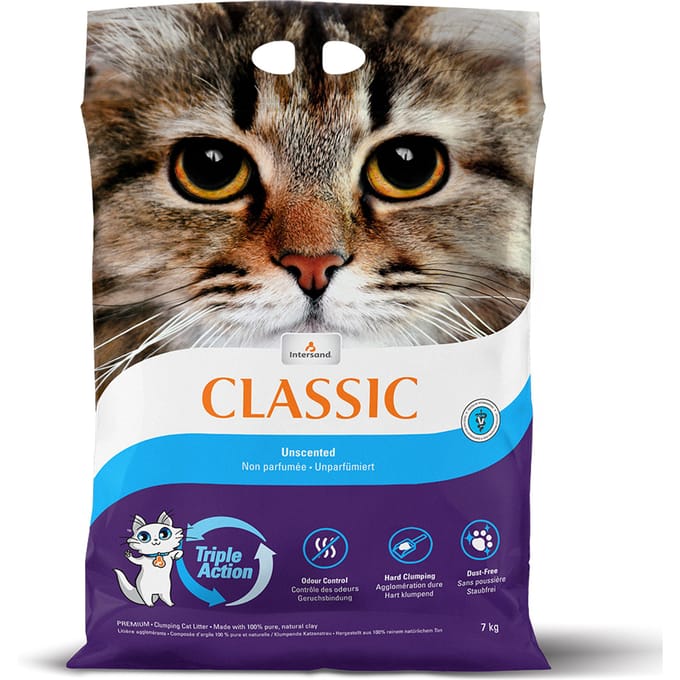 7kg Parfumvrij Intersand Classic Kattenbakvulling