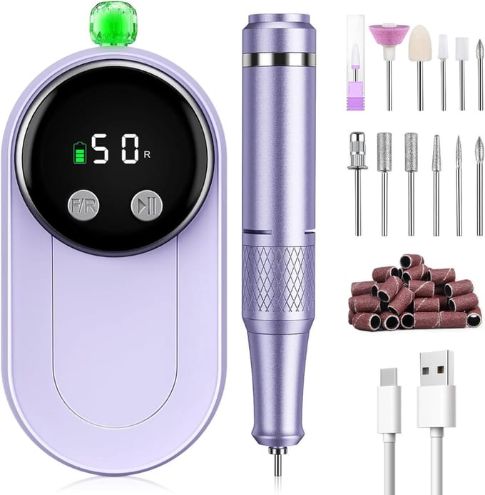 White-Label® Pedicureset Electrisch Professioneel - Nagelvijl - Paars