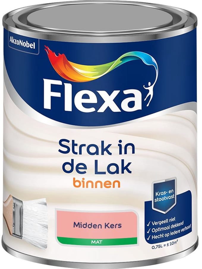 Flexa - Strak In De Lak Binnenlak Mat - Midden Kers - Mengverf - 750 Ml