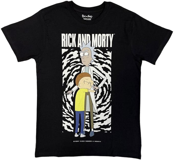 Rick And Morty - Hug Heren Tshirt - L - Zwart