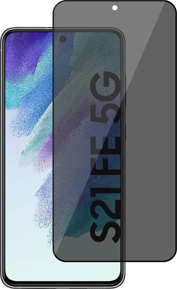 Privacy Screenprotector geschikt voor Samsung Galaxy S21 FE - Volledig Dekkende Gehard Glas Tempered Glass Screen Protector