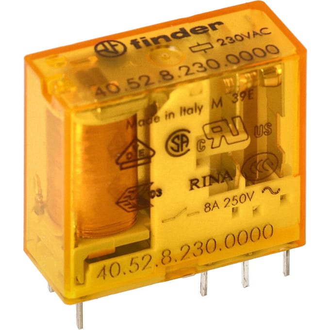 Finder PCB Relais 2CO 8A 230VAC 5mm AgNi - 40.52.8.230.0000