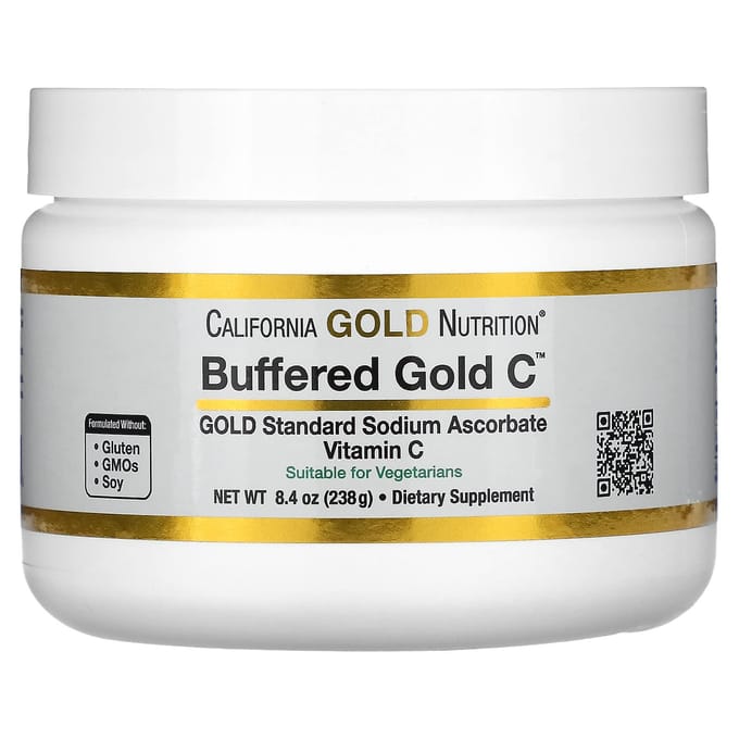 Gebufferd Goud C, Niet-Zure Vitamine C Poeder, Natriumascorbaat, 238G(8,40 Oz)