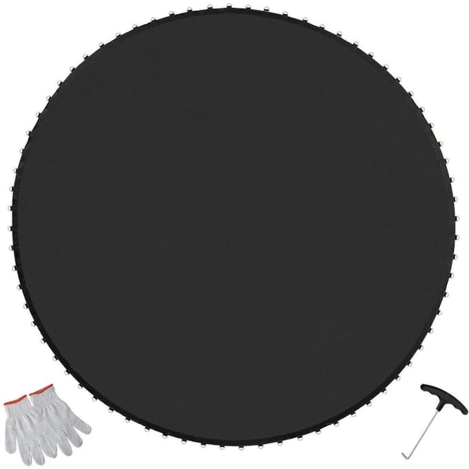 Tapis de trampoline de remplacement pour cadre de 15 pieds 96 anneaux en V Longueur de ressort de 7 pouces