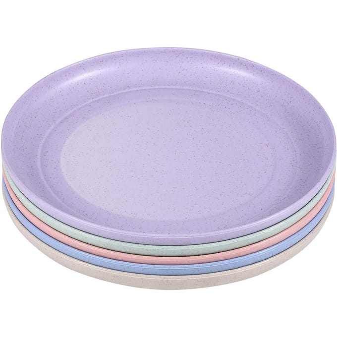 Assiettes Écologiques Vaisselle Incassable Micro-Ondes Dîner Voyage Ensemble de Vaisselle de Dîner white
