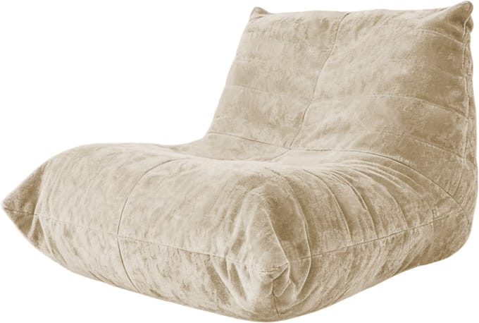 Zitzak - Ergonomische Lounge Stoel - Rups Ontwerp - Chenille - Woonkamer & Slaapkamer - Beige