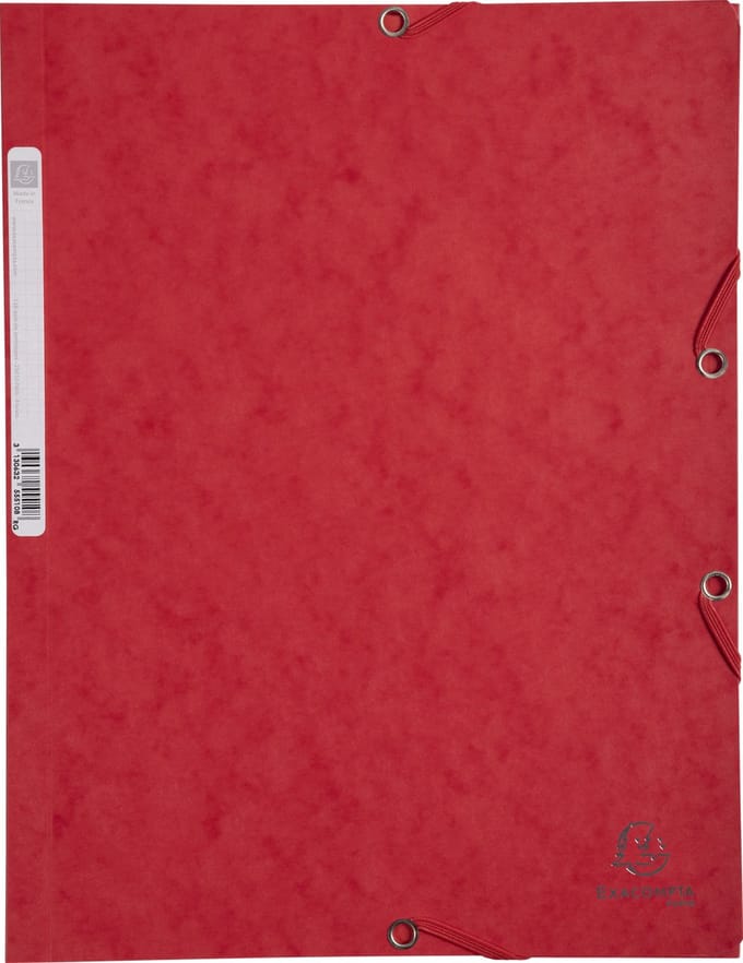 Exacompta 25x Elastomap 3 kleppen in glanskarton 400g/m2 - A4 - Rood - 55505E
