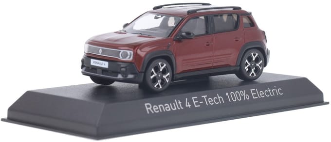 Renault 4 E-Tech Electric 2025 Carmin Rood - Model 1/43 - Norev