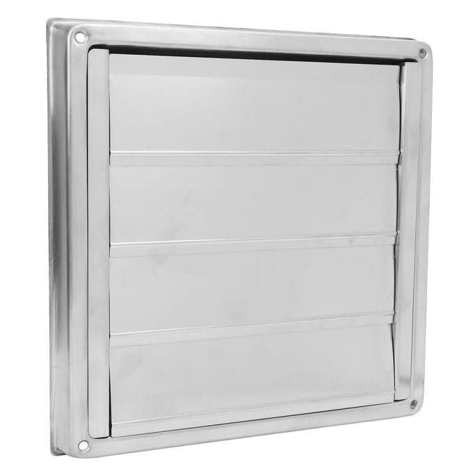 Cache de ventilation de sèche-linge 4 pouces carré Acier inoxydable 304 Cache de ventilation murale extérieure avec moustiquaire en nylon pour empêcher