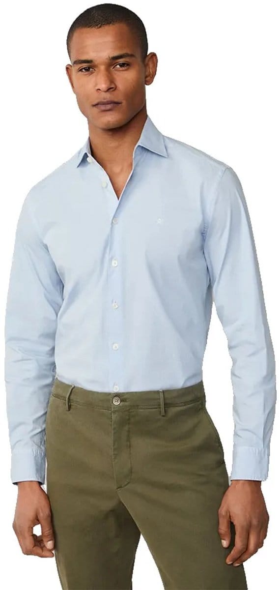 Hackett Ess Gmd Poplin Overhemd Met Lange Mouwen Blauw S Man