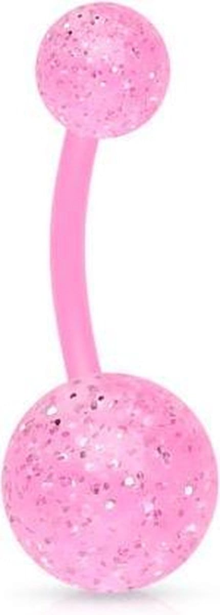 Piercing flexibele bio plast spikkel roze - LMPiercings