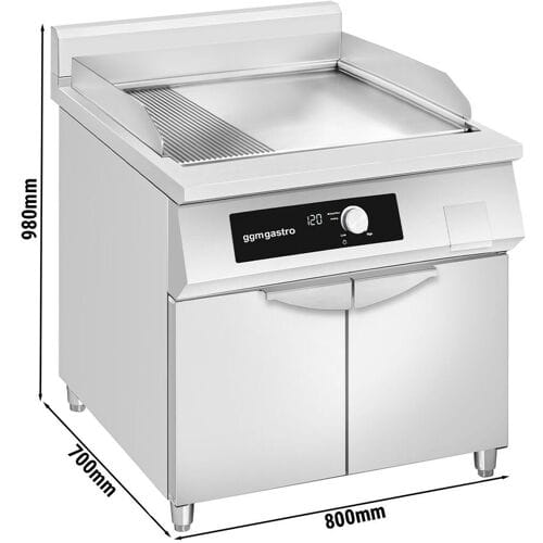 GGM Gastro Induktions-Bratplatte - 10 kW - Glatt & Gerillt