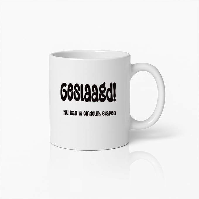 Geslaagd Viering Koffiemok – Eindelijk Tijd Om Te Ontspannen Cadeau