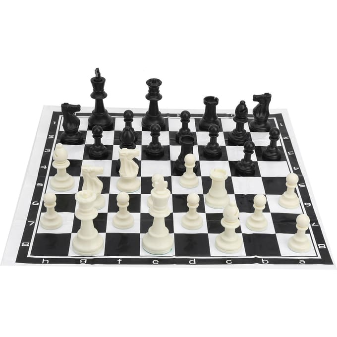 32 stuks Plastic Internationaal Schaakspel Complete Schakers Set Zwart en Wit Entertainment black