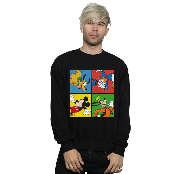 Disney Heren Mickey Mouse Friends Sweatshirt (Zwart)