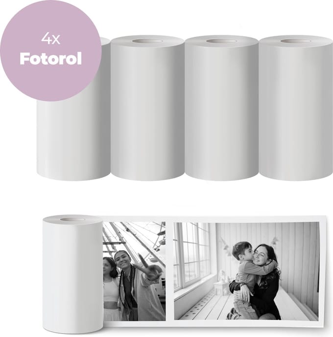 Denver Papierrollen (57 x 25 mm) voor Kindercamera met Printer en Pocket Printer 4 Stuks - PP40 - Wit