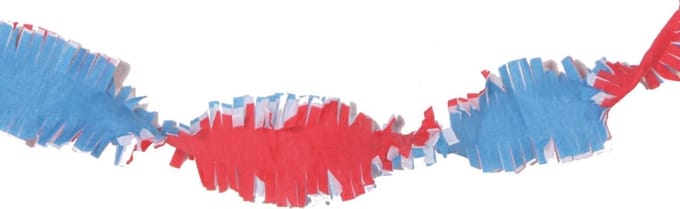 Crepe guirlande rood/wit/blauw 24m
