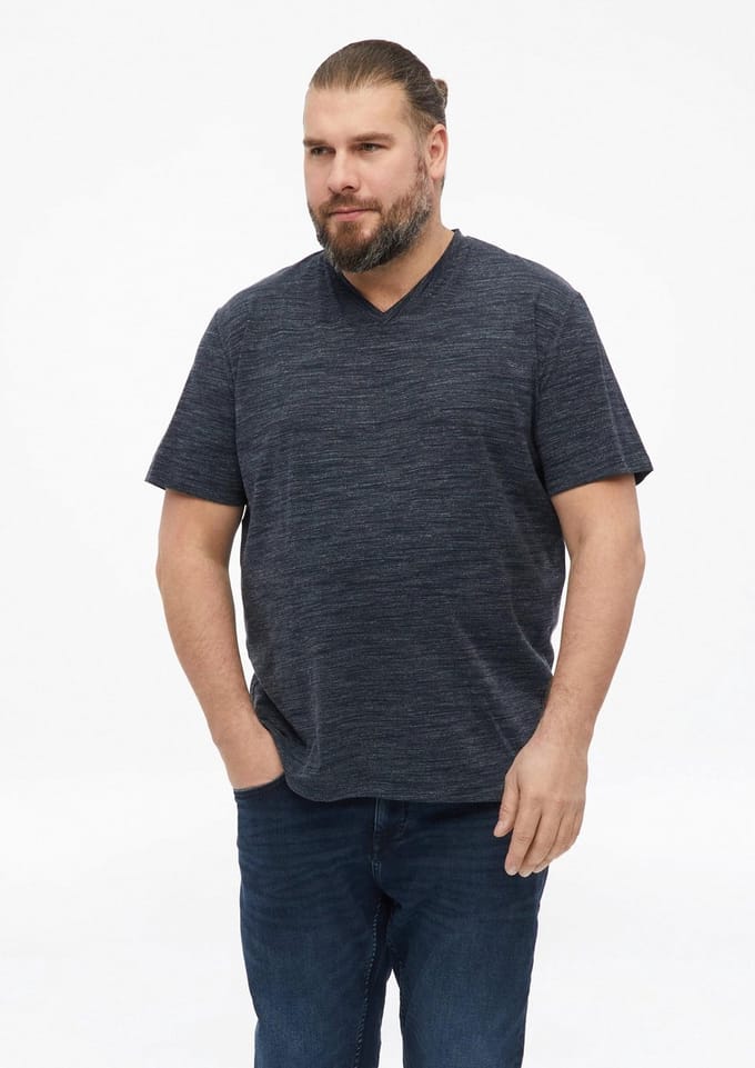 s.Oliver - male - Gevlekt T-shirt met V-hals