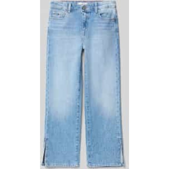 Straight fit jeans van katoenmix