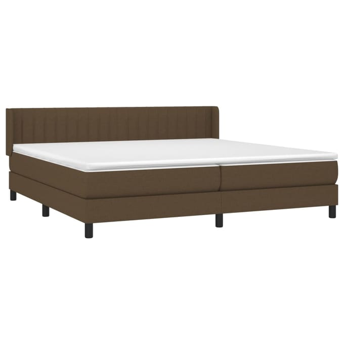 vidaXL - Boxspring - met - matras - stof - donkerbruin - 200x200 - cm