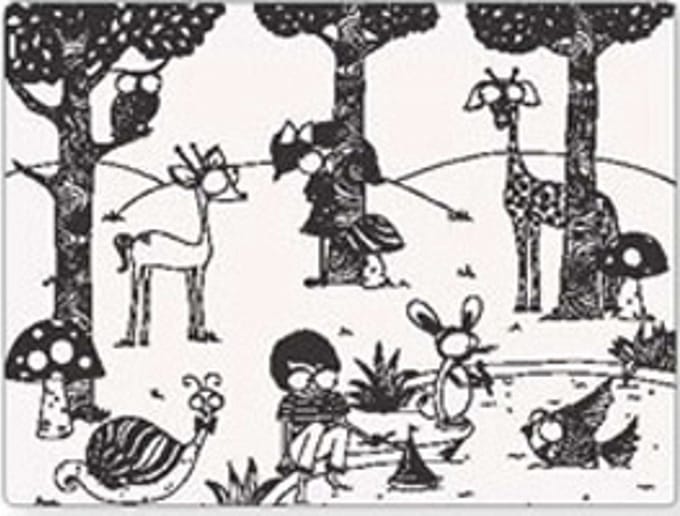 Modern Twist Mark Matz Placemat Day at the Pond Mat - Met 4 Stiften - 40 x 32 cm - Wit