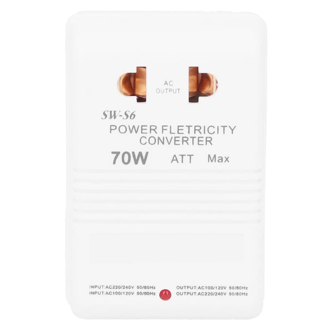 70W Vermogensomvormer naar Dubbelkanaals Transformatoradapter voor Reisgebruik / white