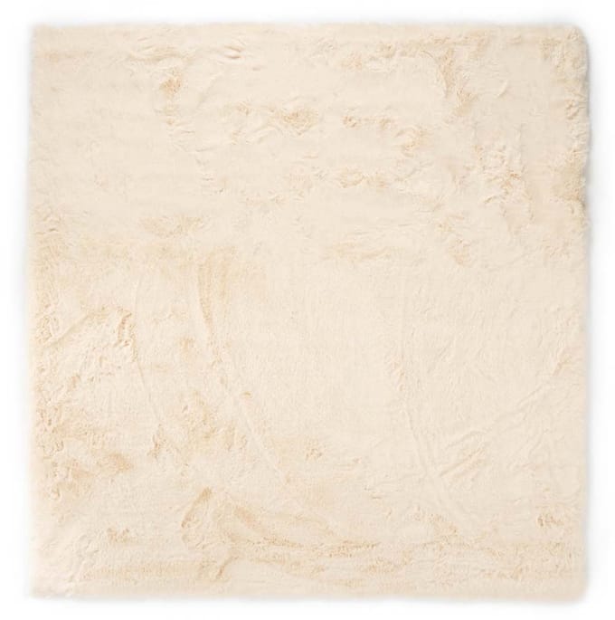 Vierkant hoogpolig vloerkleed - Comfy plus crème 130x130