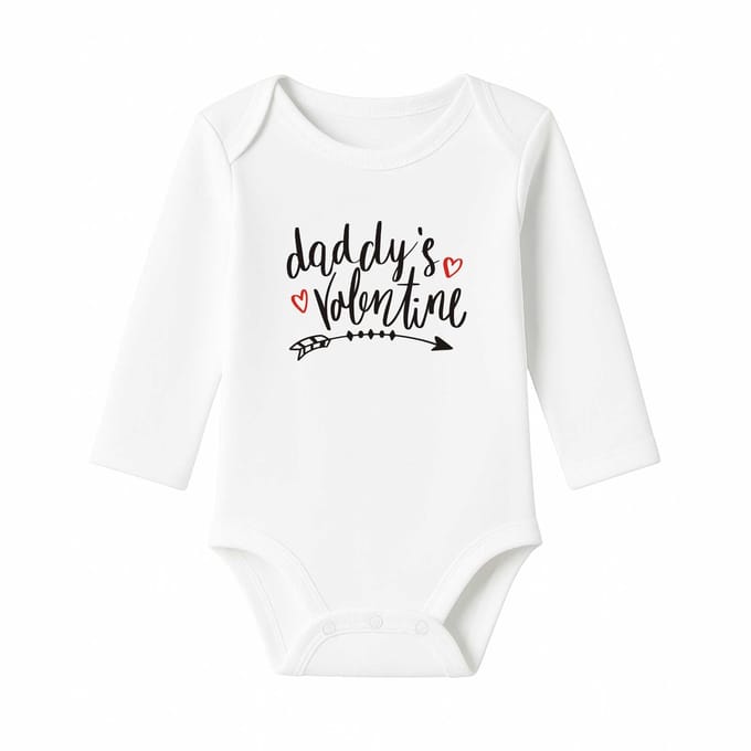 Romper Daddy's Valentine - wit - 62/68 - lange mouw
