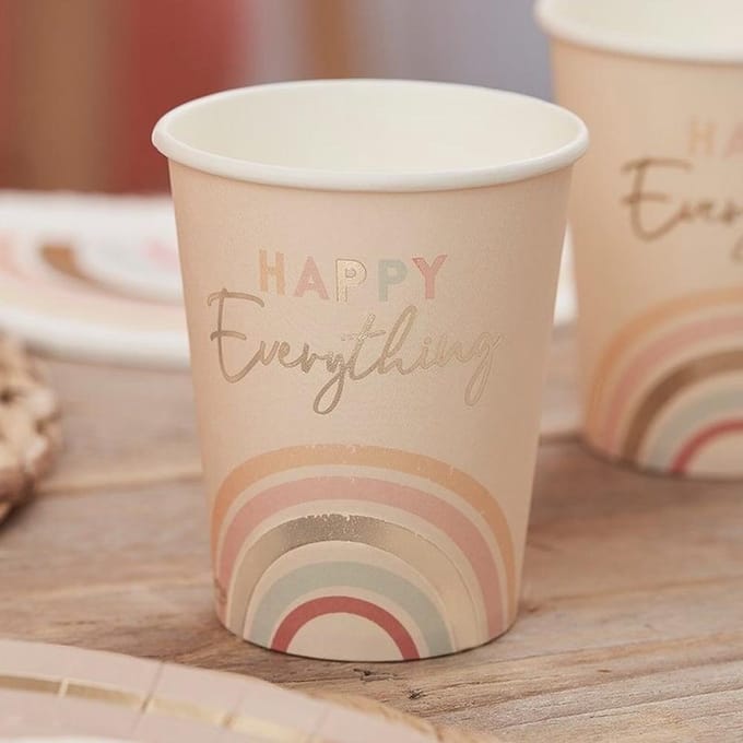 Set 8 kartonnen bekertjes | Happy Everything