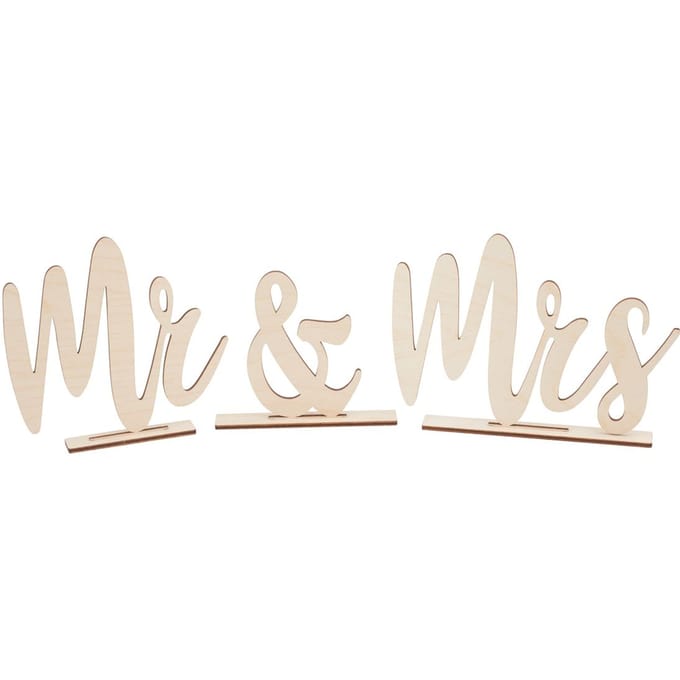 Houten bord "Mr & Mrs"