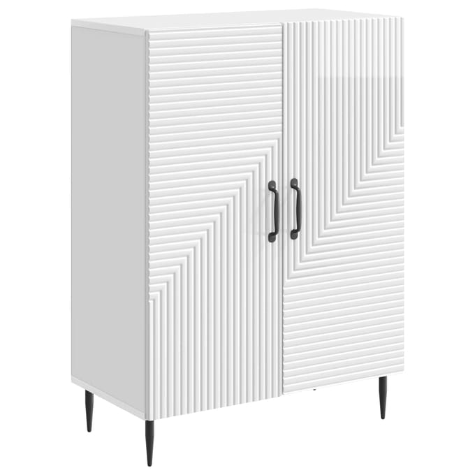 vidaXL - Dressoir - Hoogglans - Wit - 66 - x - 34,5 - x - 89,5 - cm - Bewerkt - hout
