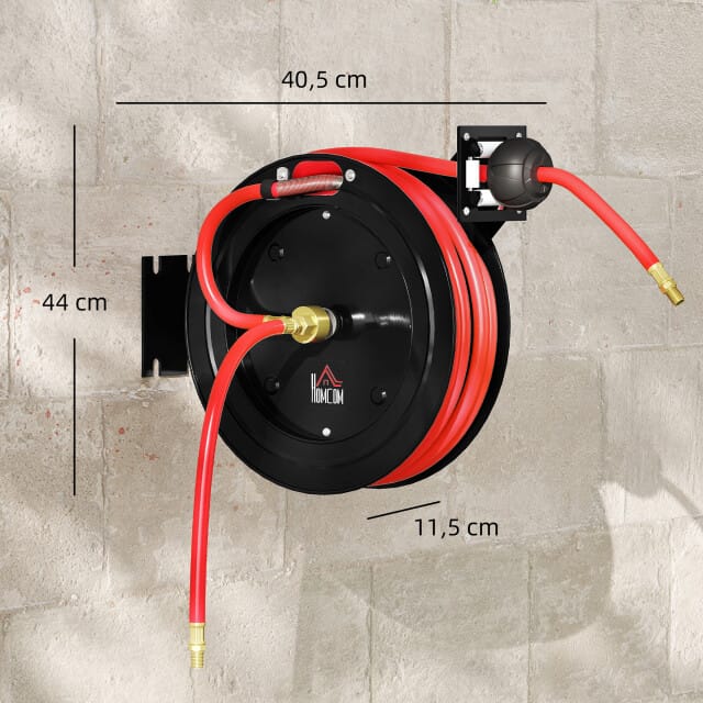 4goodz wandgemonteerdeWaterslanghaspel 20 bar waterdruk - automatisch oprollen - 15+1 m waterslang