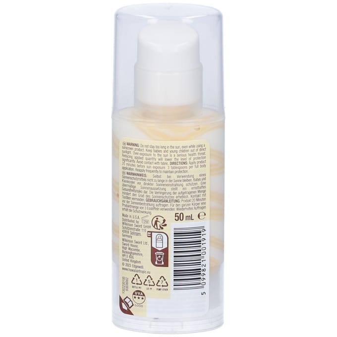 Hawaiian Tropic Gezichtscrème tegen de zon Silk Hydration SPF30 50 Lotion